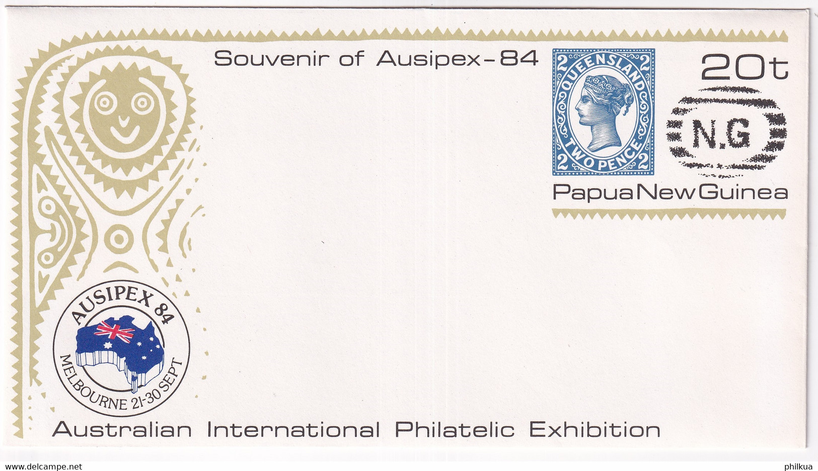 Papua New Guinea - Ganzsachenumschlag Souvenir Of Ausipex-84 - Postfrisch/**/MNH - Expositions Philatéliques