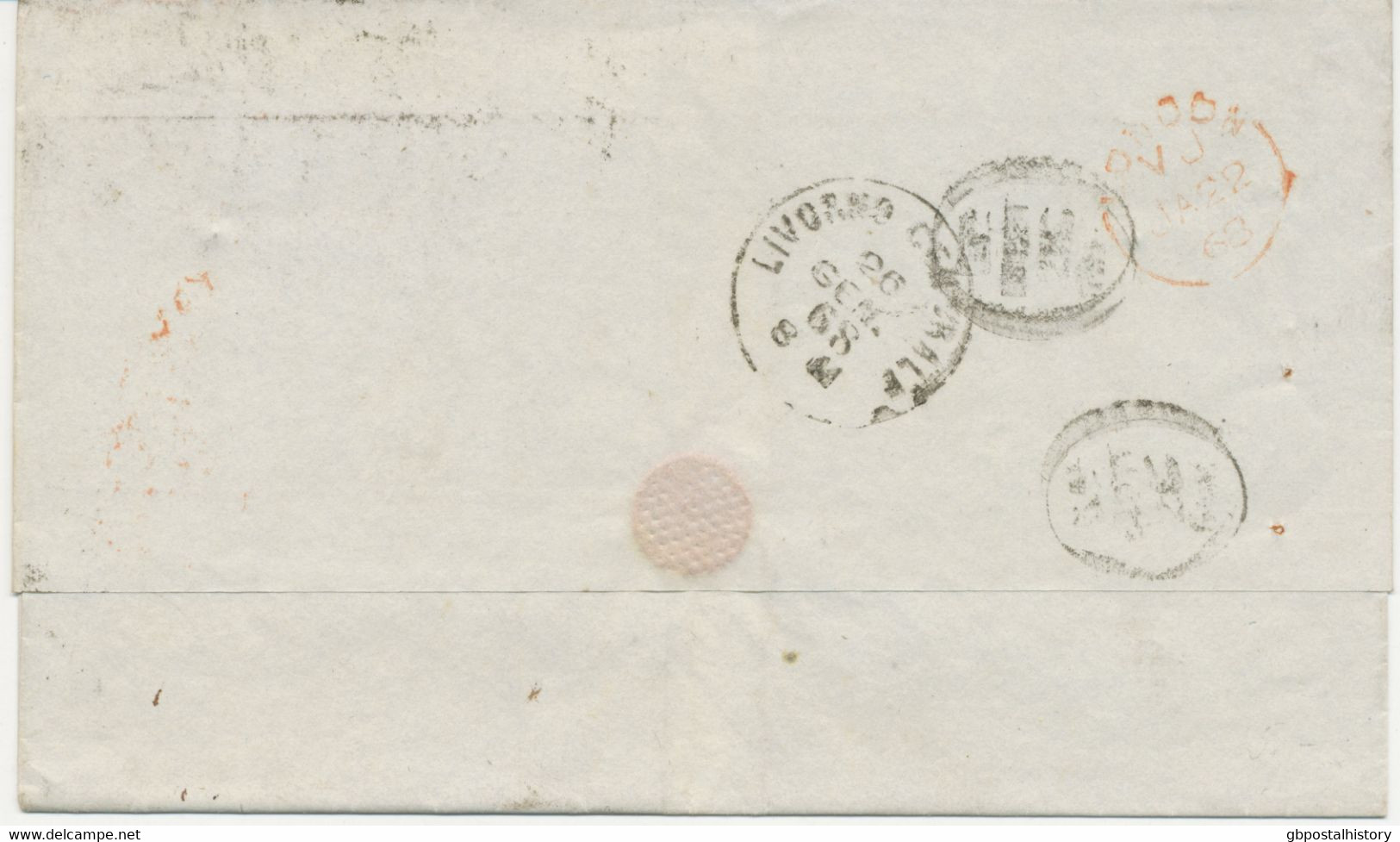 GB 1868, QV 6d Pl.6 (JK, Faults) Together With LE 1d Pl.73 (AC, VARIETY: Red Dot Above Left Letter C, R!)  On VF Cover - Lettres & Documents