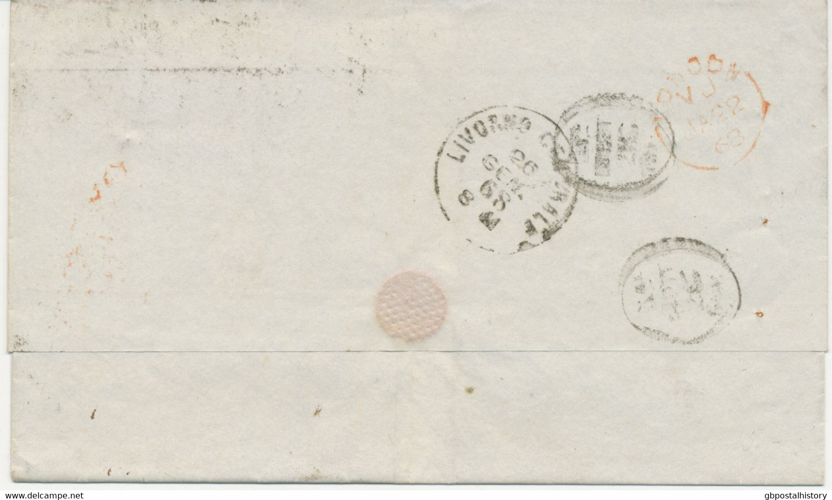 GB 1868, QV 6d Pl.6 (JK, Faults) Together With LE 1d Pl.73 (AC, VARIETY: Red Dot Above Left Letter C, R!)  On VF Cover - Storia Postale