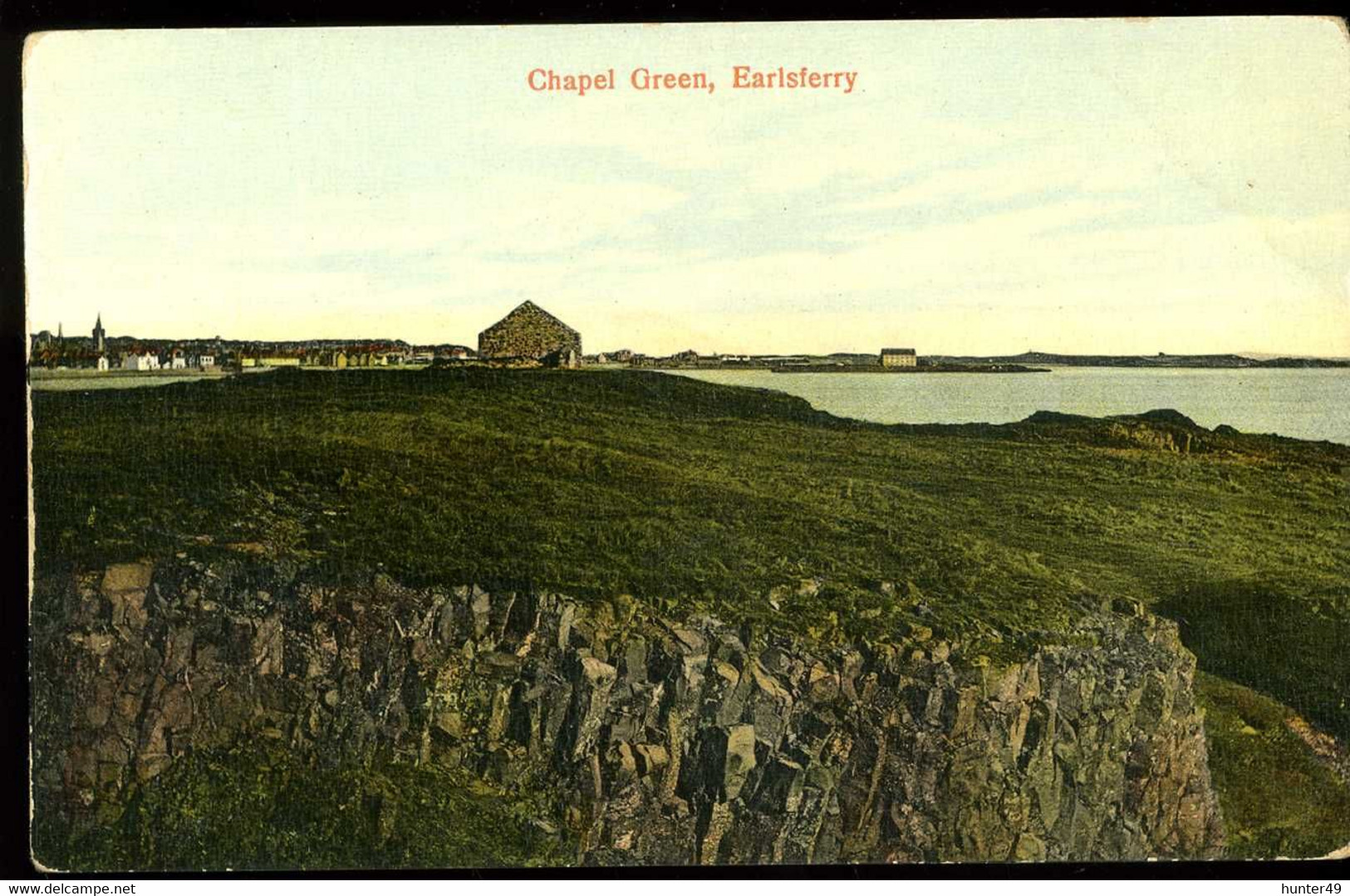 Earlsferry Chapel Green Davidson's Bromide Chromo - Fife