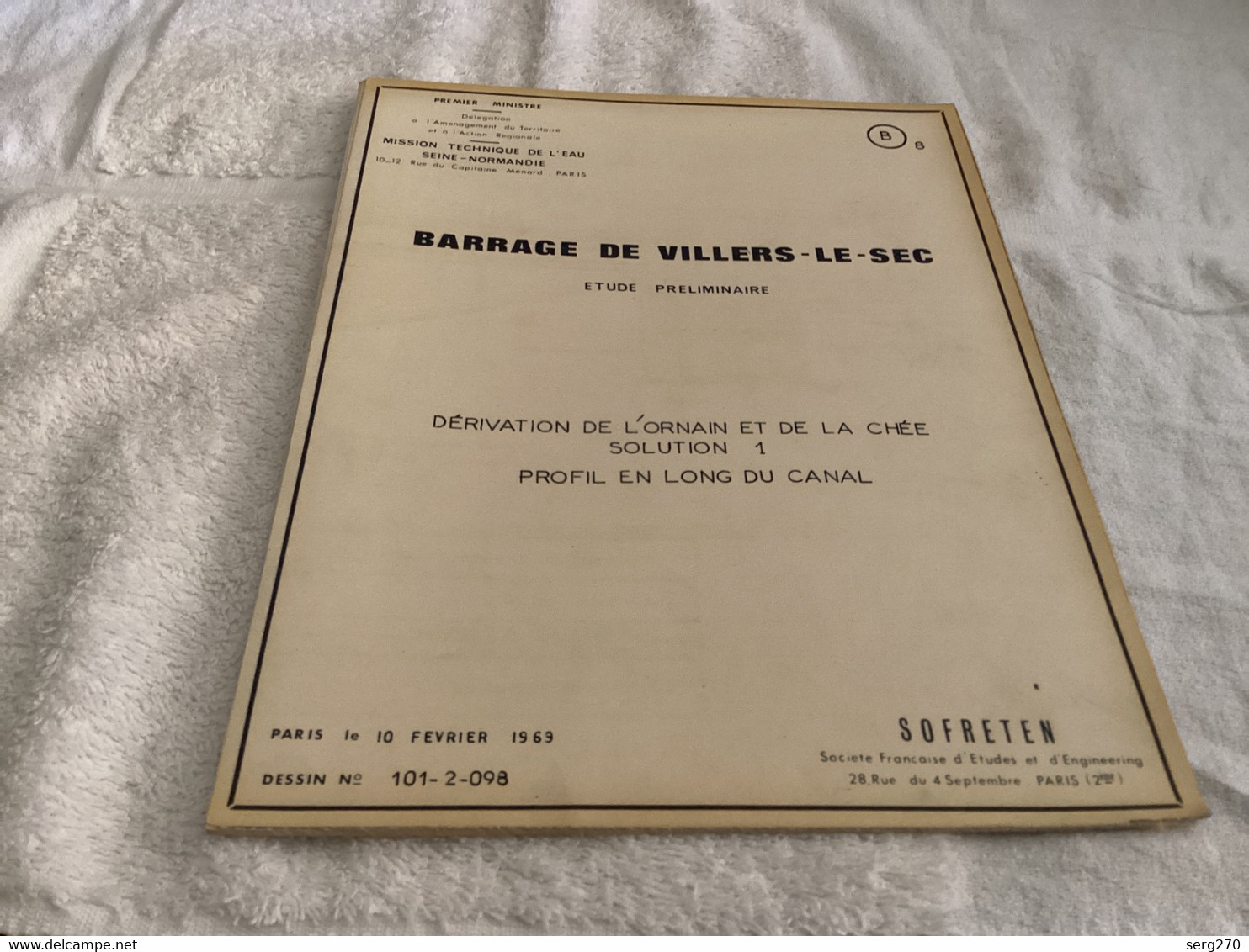 Barrage De Villiers Le Sec  Premier Ministre Délégation à L’aménagement Numéro 8 Dérivation De L’Ornain - Public Works