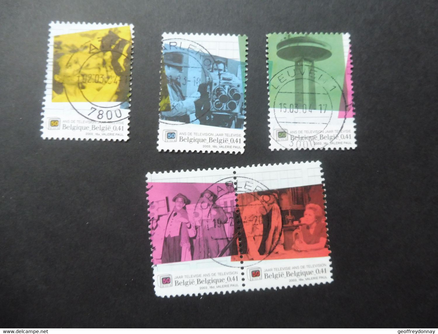 Belgique Belgie 2003 Oblitéré Gestempelt  3213/3217 Mooie Centrum Beau Centrage Cinema Film - Used Stamps
