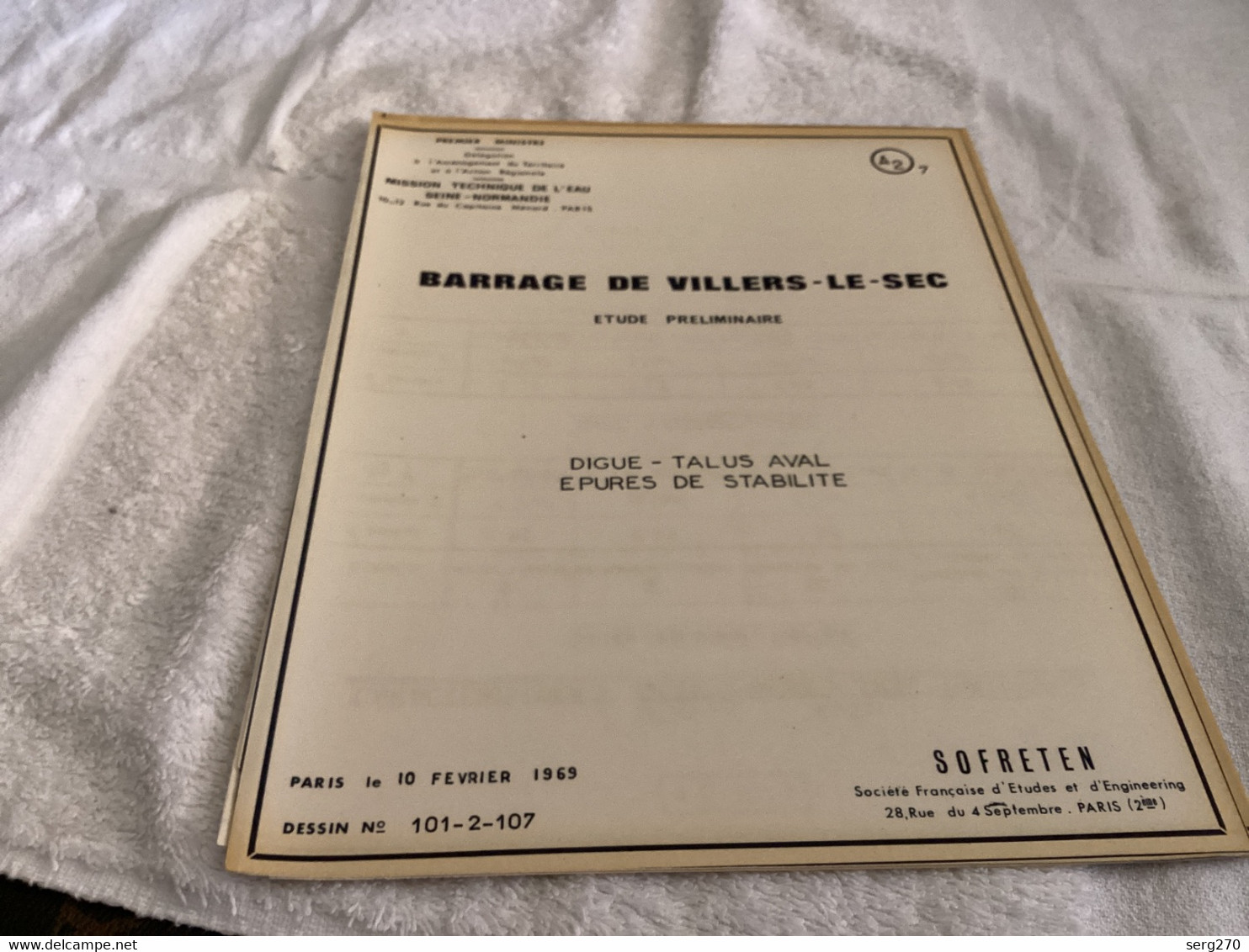 Barrage De Villiers Le Sec Premier Ministre Délégation à L’aménagement 1969 Numéro A2 7 - Obras Públicas