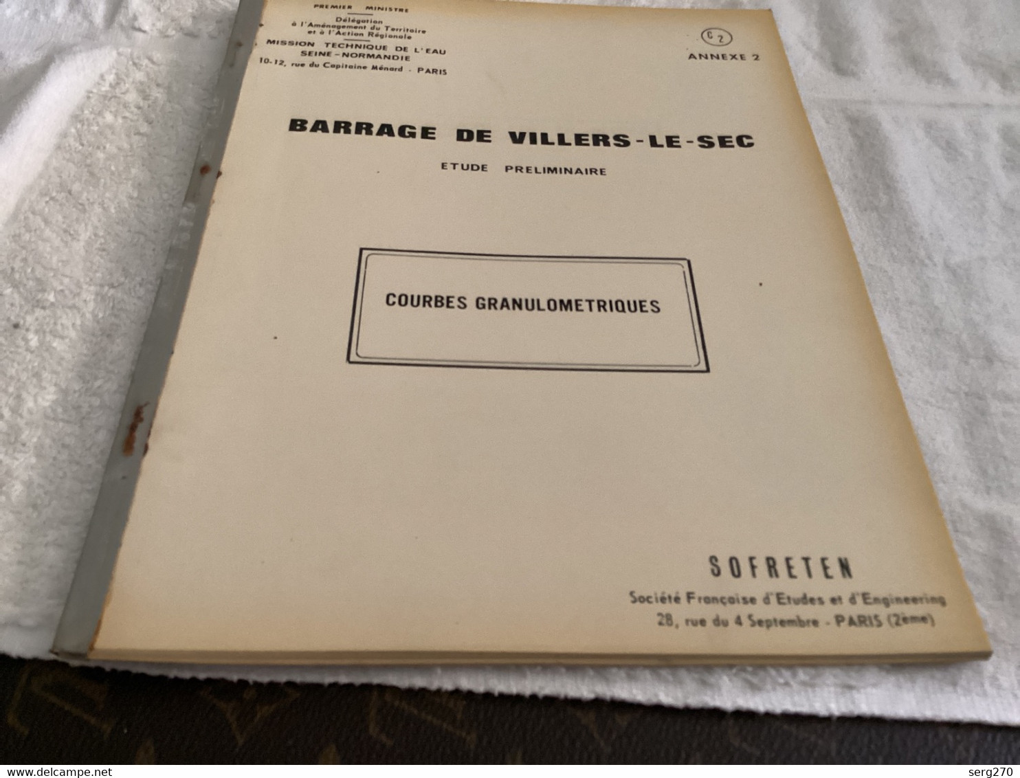 Barrage De Villiers Le Sec Premier Ministre Délégation à L’aménagement Du Territoire  étude Préliminaire 26 Pages - Obras Públicas