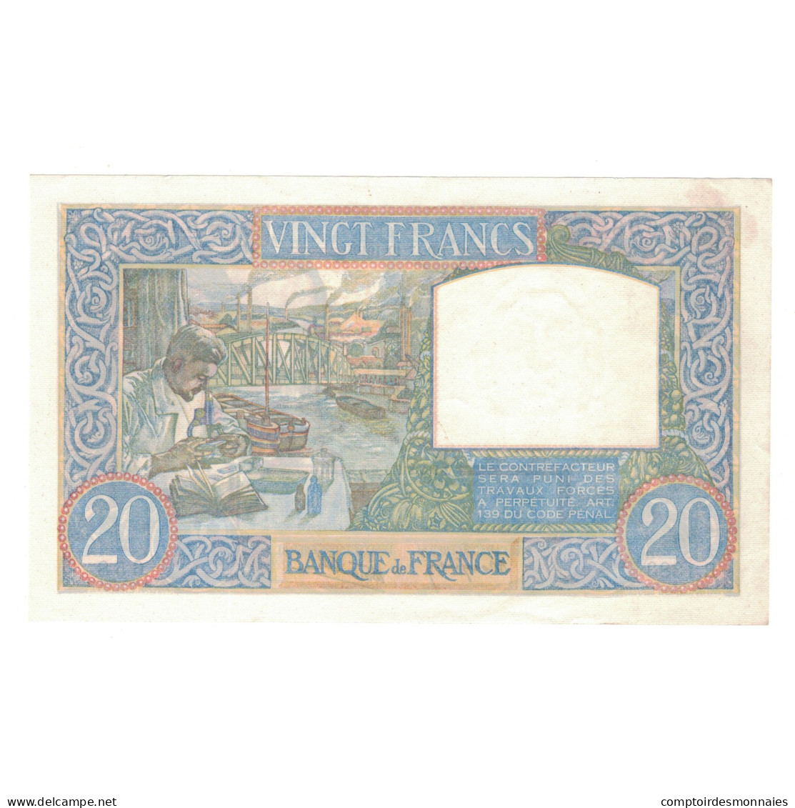 France, 20 Francs, Science Et Travail, 1940, B.1383, TTB+, Fayette:12.9, KM:92b - 20 F 1939-1942 ''Science Et Travail''