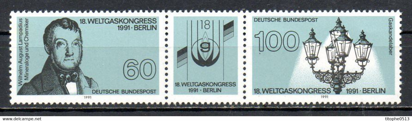 ALLEMAGNE. N°1366A De 1991. Congrès Mondial Sur Le Gaz/Minéralogiste. - Gaz