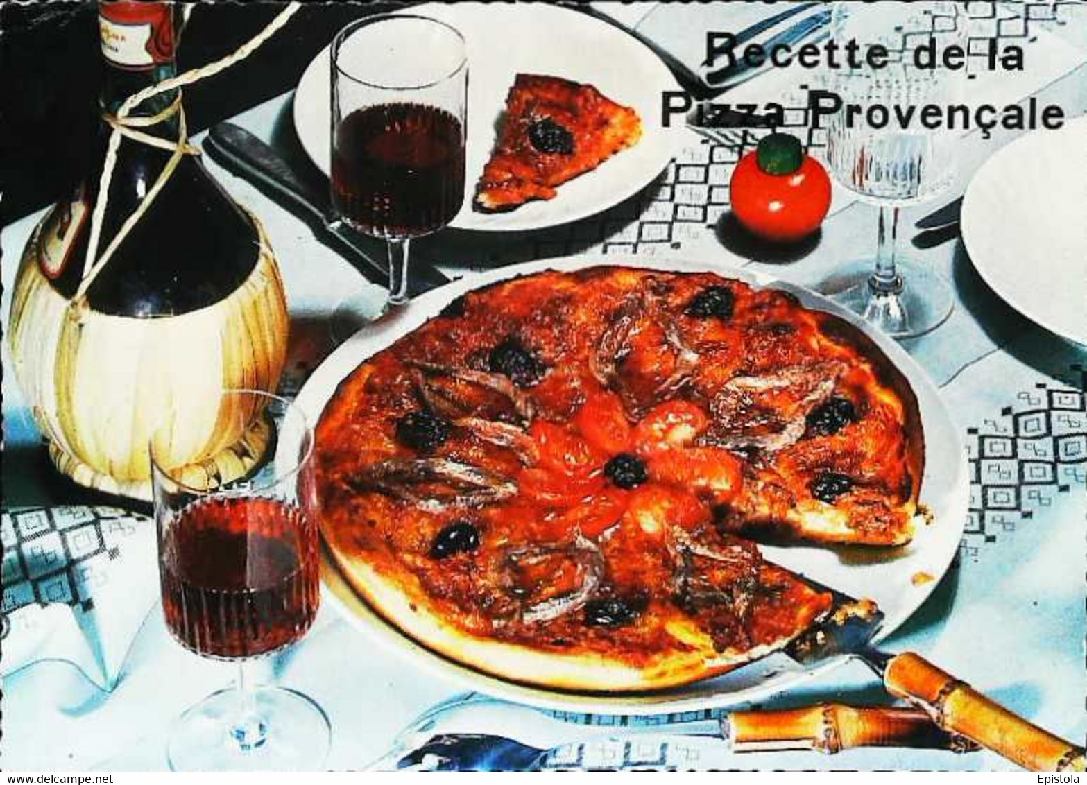 ►  CPSM Recette  Pizza Provençale  Bouteille Chianti - Recettes (cuisine)