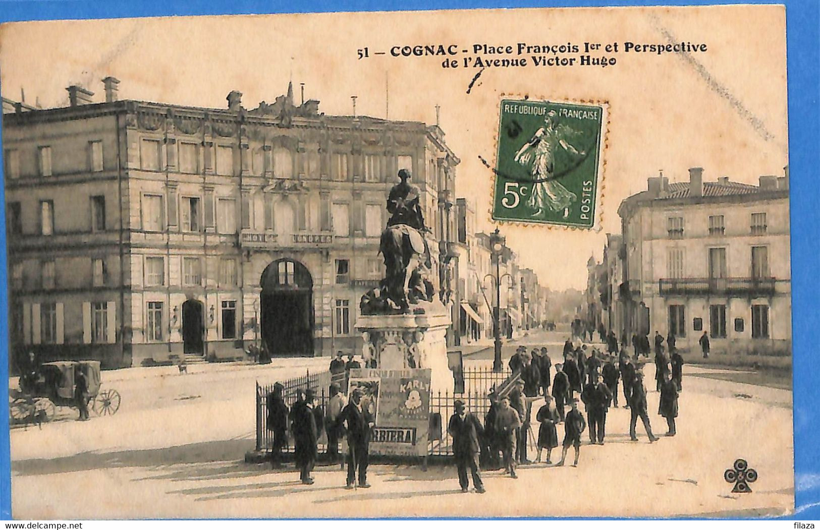 16 -  Charente - Cognac - Place Francois 1er Et Perspective De L'Avenue Victor Hugo (N8059) - Cognac
