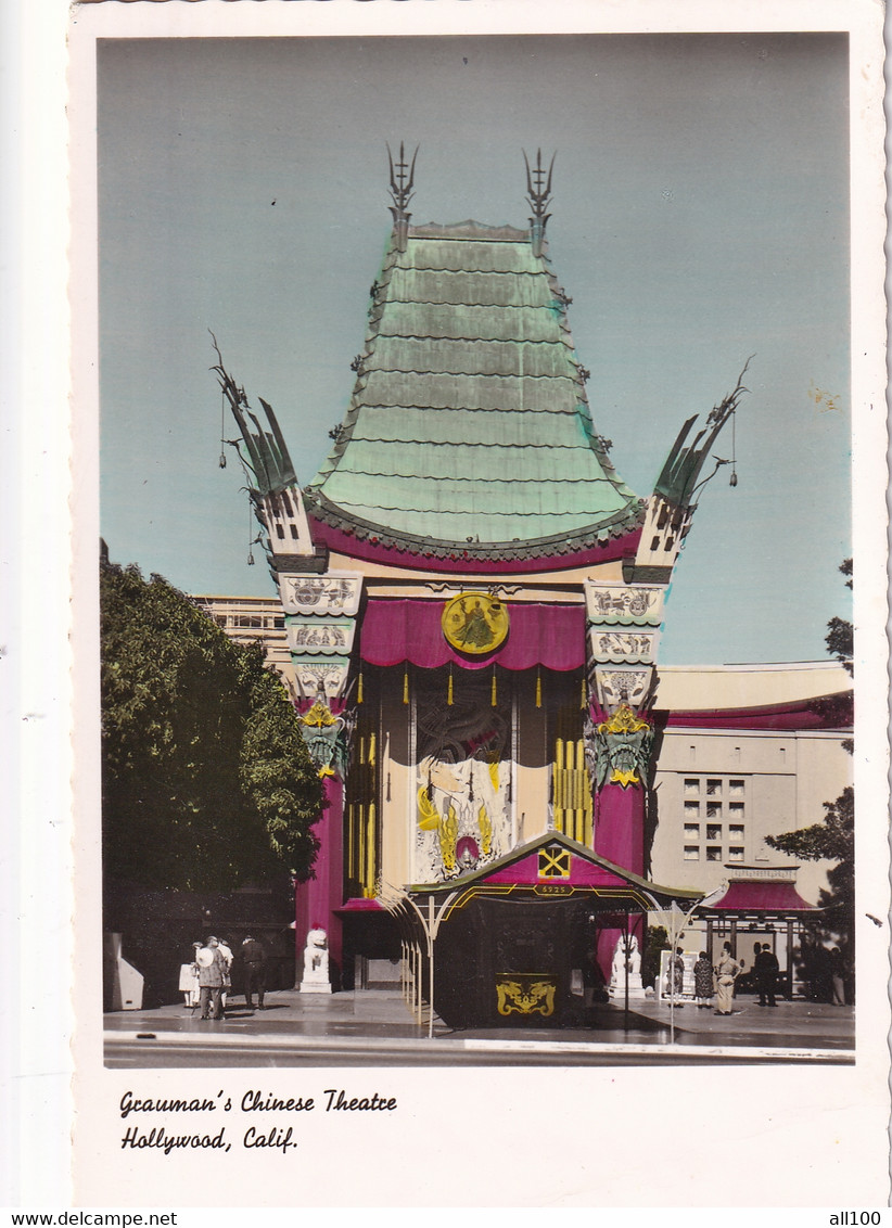 A16153 - CHINESSE THEATRE HOLLYWOOD CALIFORNIA  POSTCARD  USED  1970 - Los Angeles