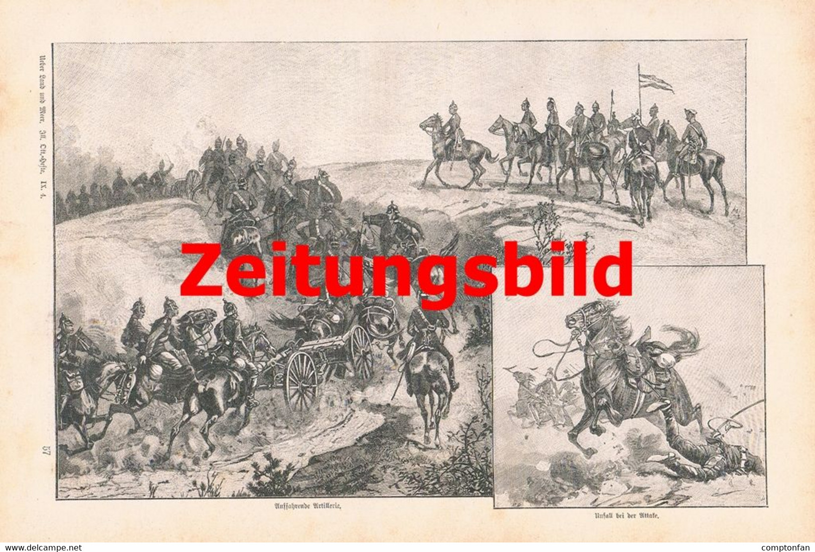 A102 1146 Wald-Zedtwitz Fröhlicher Krieg Manöver Soldatenleben Artikel / Bilder 1893 !! - Politie En Leger