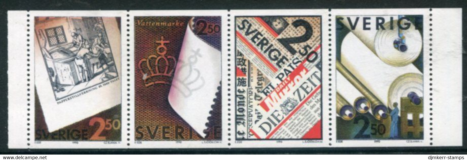 SWEDEN 1990 Paper Manufacturers' Association MNH / **.   Michel 1625-28 - Unused Stamps