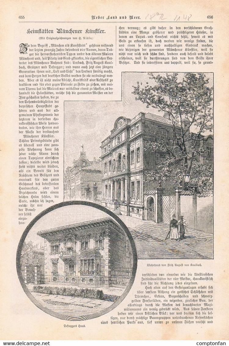 A102 1148 München Künstler Lenbachhaus Kaulbach Defregger Artikel / Bilder 1892 !! - Altri & Non Classificati