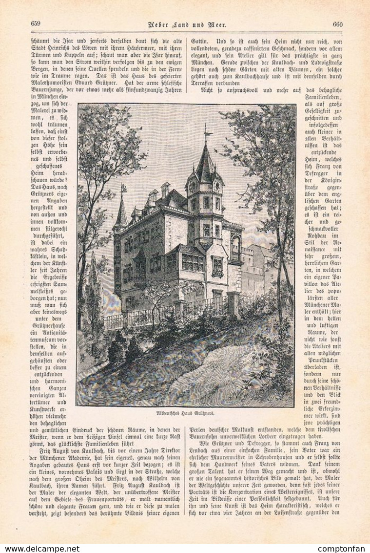 A102 1148 München Künstler Lenbachhaus Kaulbach Defregger Artikel / Bilder 1892 !! - Andere & Zonder Classificatie