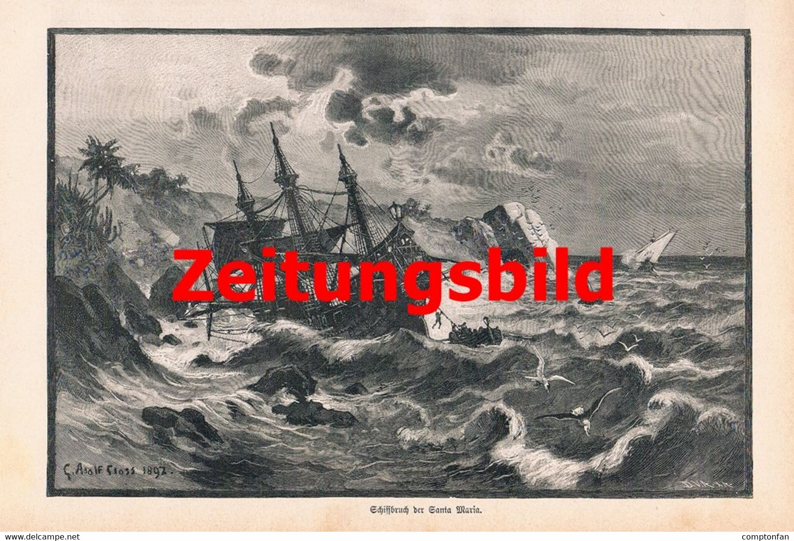 a102 1149 Lortzing Columbus Entdeckung Amerika Artikel / Bilder 1892 !!