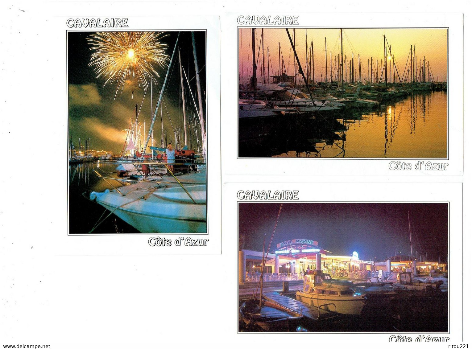 Lot 3 Cpm - 83 -  Cavalaire-sur-Mer - PORT - Ambiance By Night - Lever Du Jour - Bateau Feu D'artifice BAR Brise Marine - Cavalaire-sur-Mer