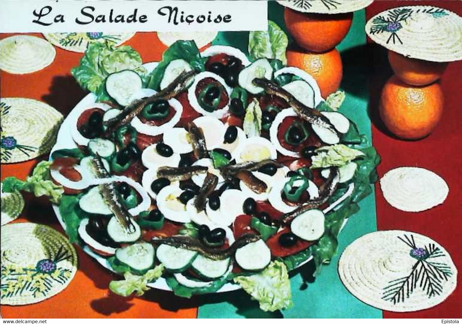 ►  CPSM Recette  Salade Niçoise Anchois - Recettes (cuisine)