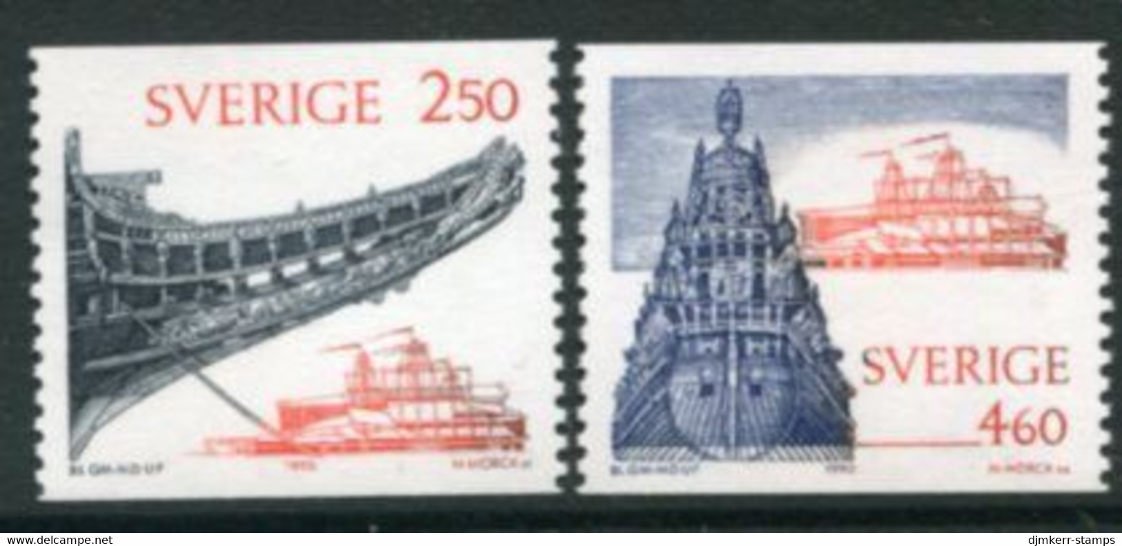 SWEDEN 1990 New Vasa Museum MNH / **.   Michel 1607-08 - Unused Stamps