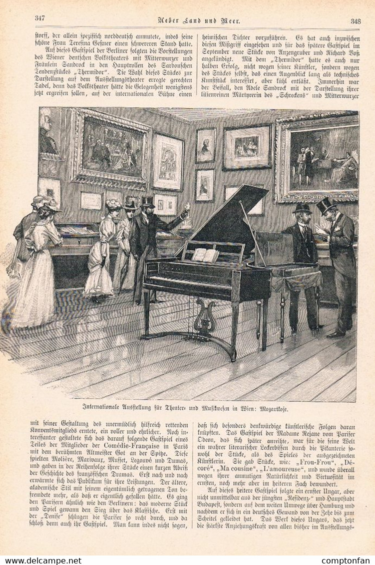 A102 1154 Wien Ausstellung Theater Und Musik Hoftheater Artikel / Bilder 1892 !! - Theatre & Dance