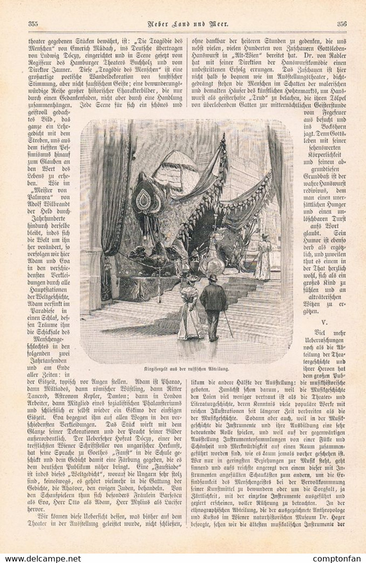 A102 1154 Wien Ausstellung Theater Und Musik Hoftheater Artikel / Bilder 1892 !! - Teatro & Danza