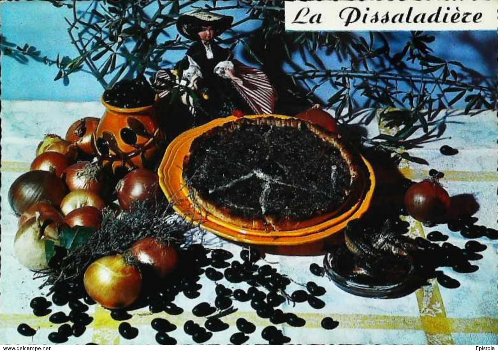 ►  CPSM Recette  Pissaladière   Poupée Doll - Recettes (cuisine)