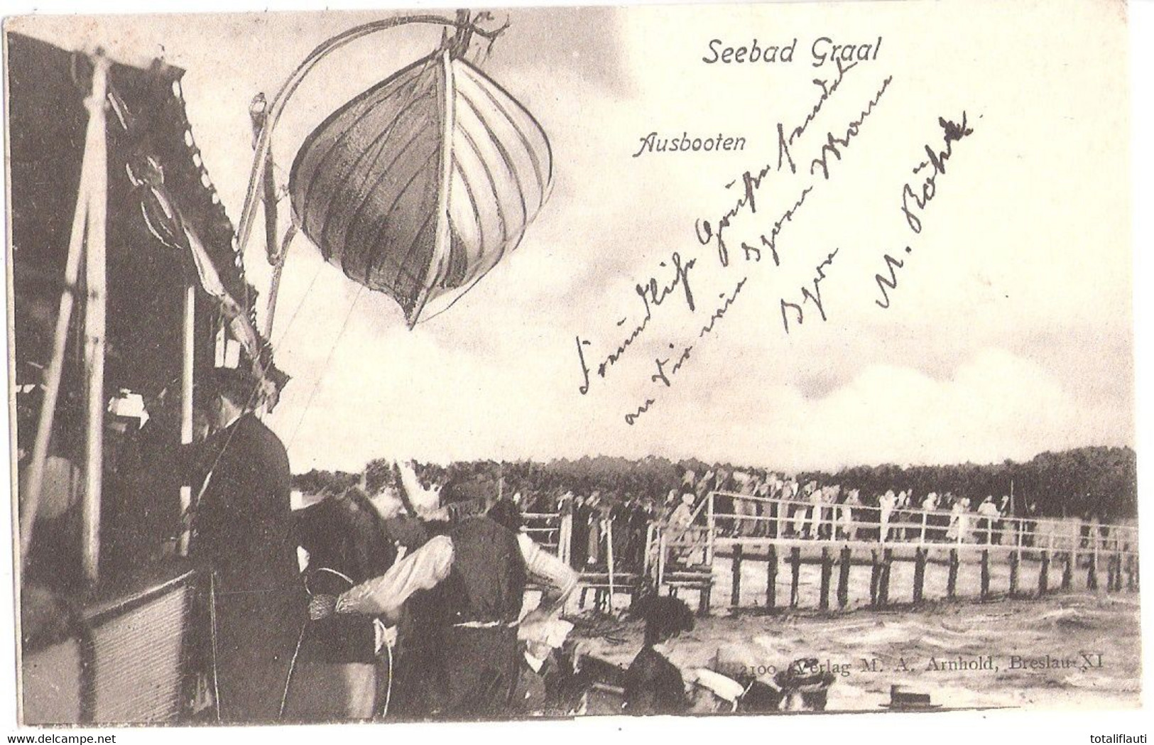 Ostseebad GRAAL MÜRITZ Mecklenburg Ausbooten Der Rundfahrt Passagiere Gelaufen16.8.1902 TOP-Erhaltung - Graal-Müritz