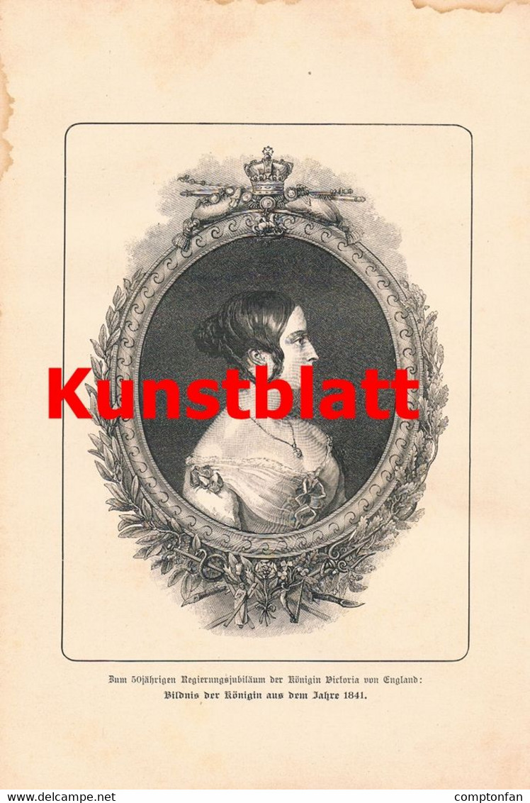 A102 1164 Königin Victoria Von England 50 Jahre Artikel / Bilder 1887 !! - Hedendaagse Politiek