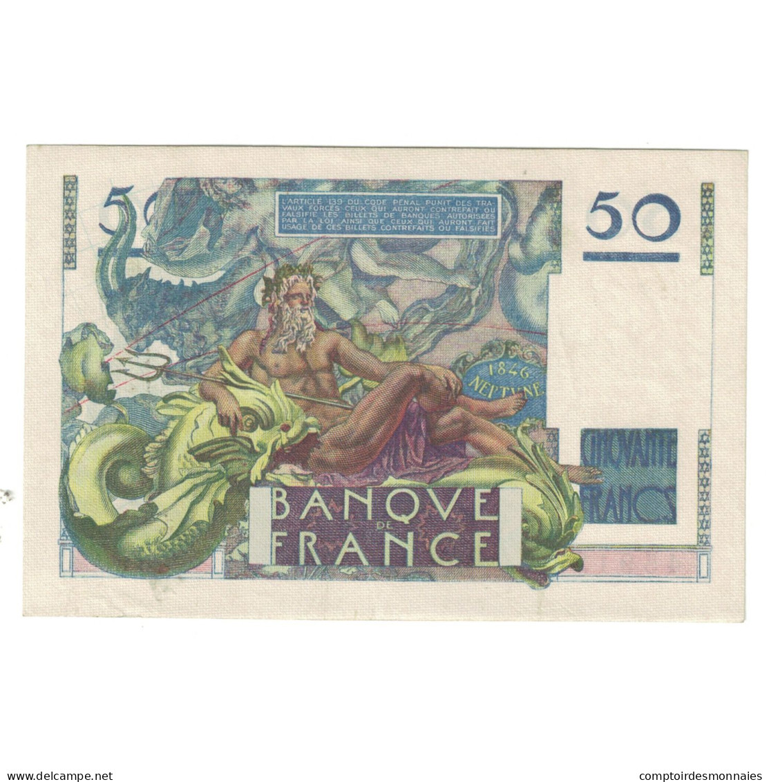 France, 50 Francs, Le Verrier, 1946, L.24, SUP, Fayette:20.4, KM:127a - 50 F 1946-1951 ''Le Verrier''