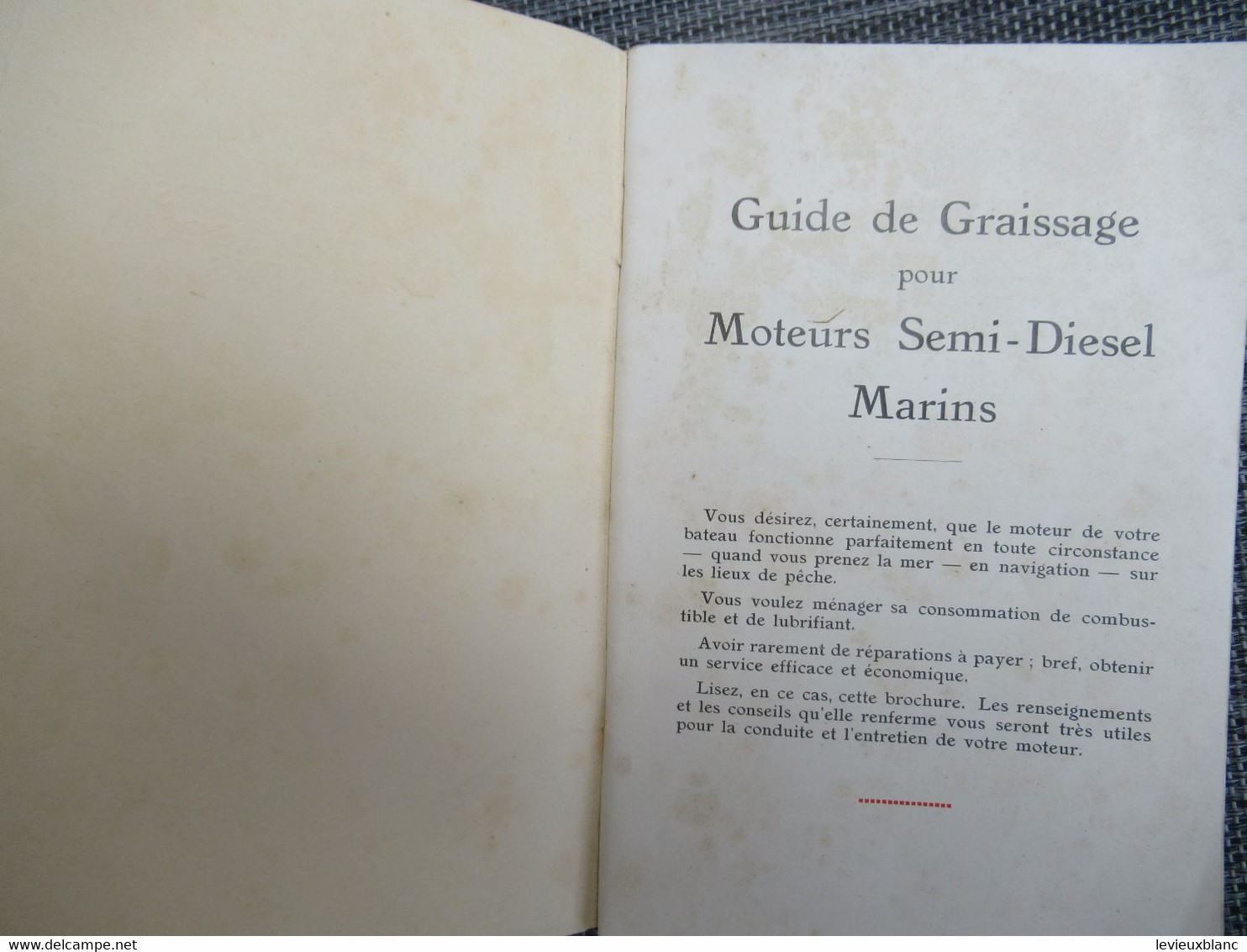 Guide De Graissage  MOTEURS SEMI-DIESEL MARINS/Vacuum Oil Company/ Paris/GARGOYLE/Vers 1925-1930       MAR108 - Schiffe
