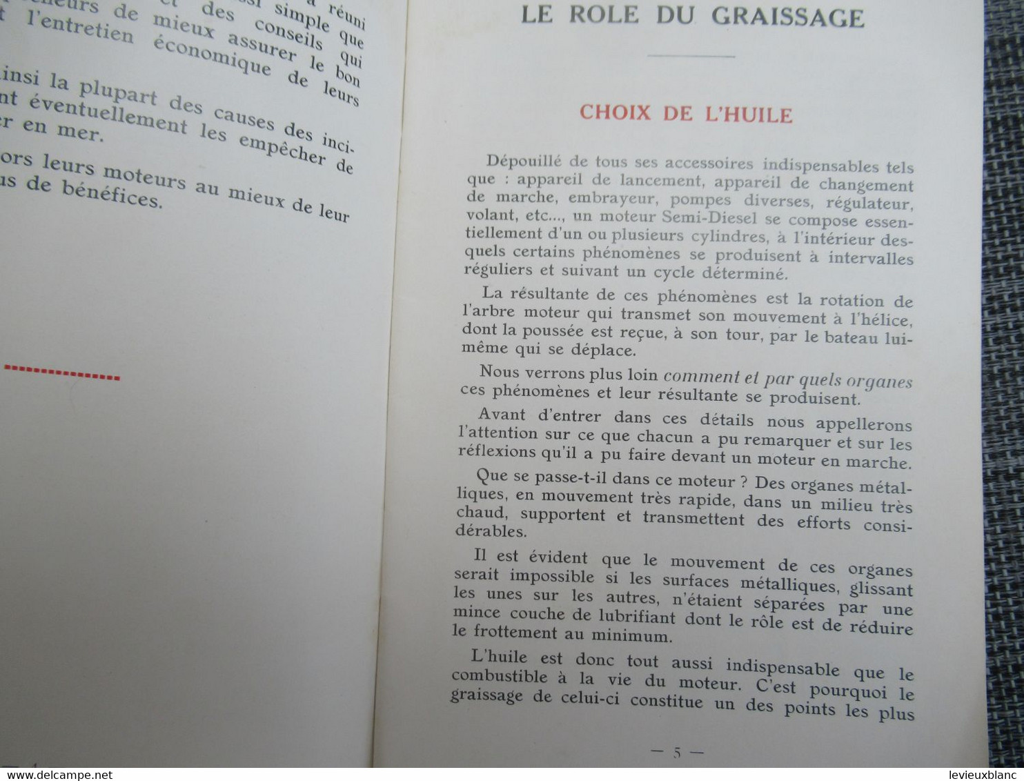 Guide De Graissage  MOTEURS SEMI-DIESEL MARINS/Vacuum Oil Company/ Paris/GARGOYLE/Vers 1925-1930       MAR108 - Boten