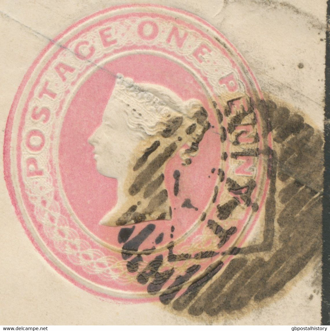 GB LONDON Inland Office „14“ Numeral Postmark (Parmenter 14B) On Very Fine Printed To Order (made Mourning Envelope From - Covers & Documents