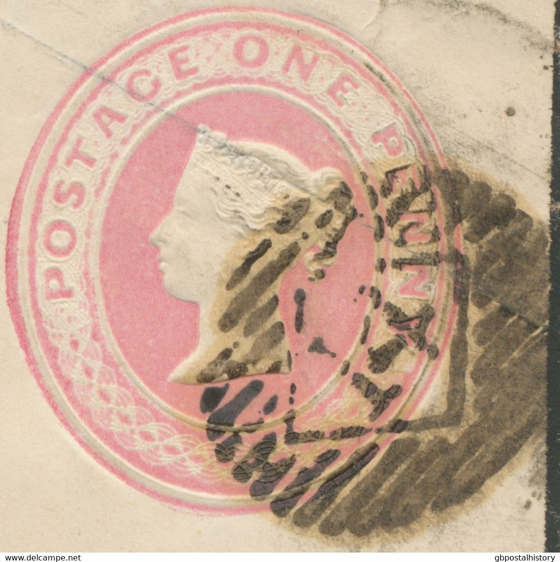 GB LONDON Inland Office „14“ Numeral Postmark (Parmenter 14B) On Very Fine Printed To Order (made Mourning Envelope From - Lettres & Documents