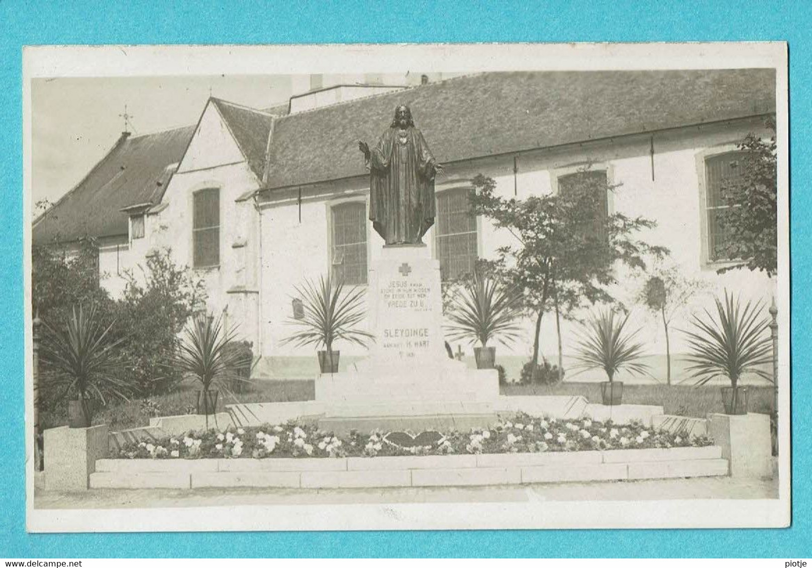 * Sleidinge - Sleydinge (Evergem - Oost Vlaanderen) * (Carte Photo - Fotokaart) Kerk, Church, église, Statue Jesus - Evergem