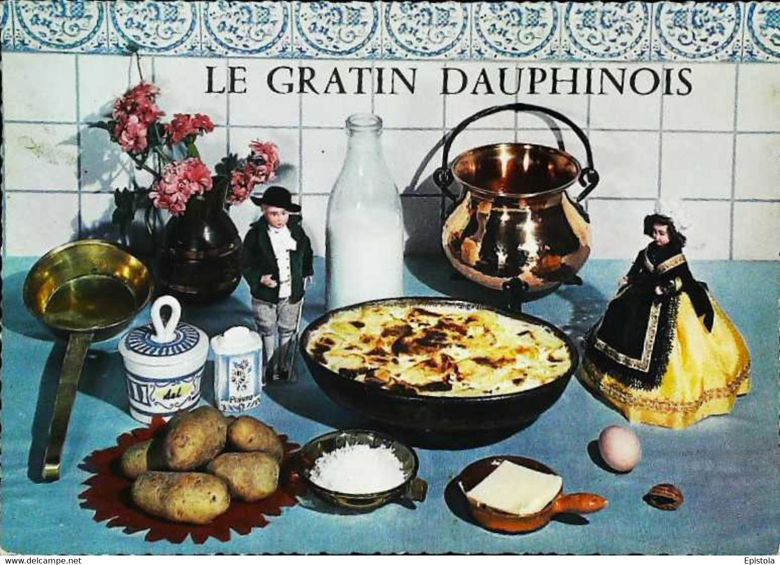 ►  CPSM Recette  Le Gratin Dauphinois   Poupée Doll - Recettes (cuisine)