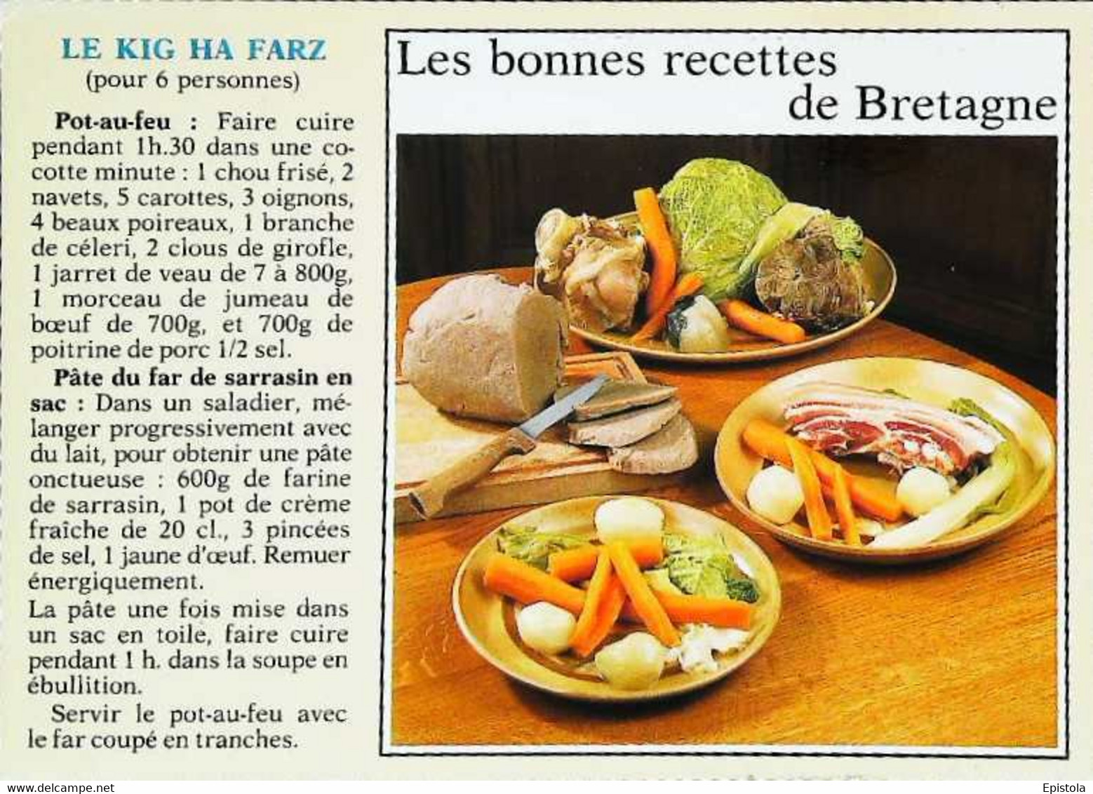 ►  CPSM Recette  Le Kig Ha Fraz  Les Bonnes Recettes De Bretagne - Recettes (cuisine)