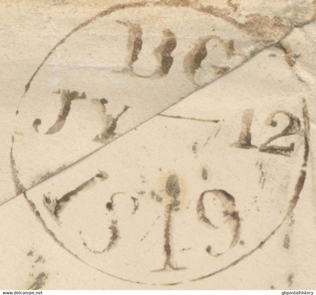 GB LONDON Inland Office „12“ Numeral Postmark (Parmenter 12B, NEW LATEST DATE OF USAGE 12.7.1849 – Till Now According - Covers & Documents