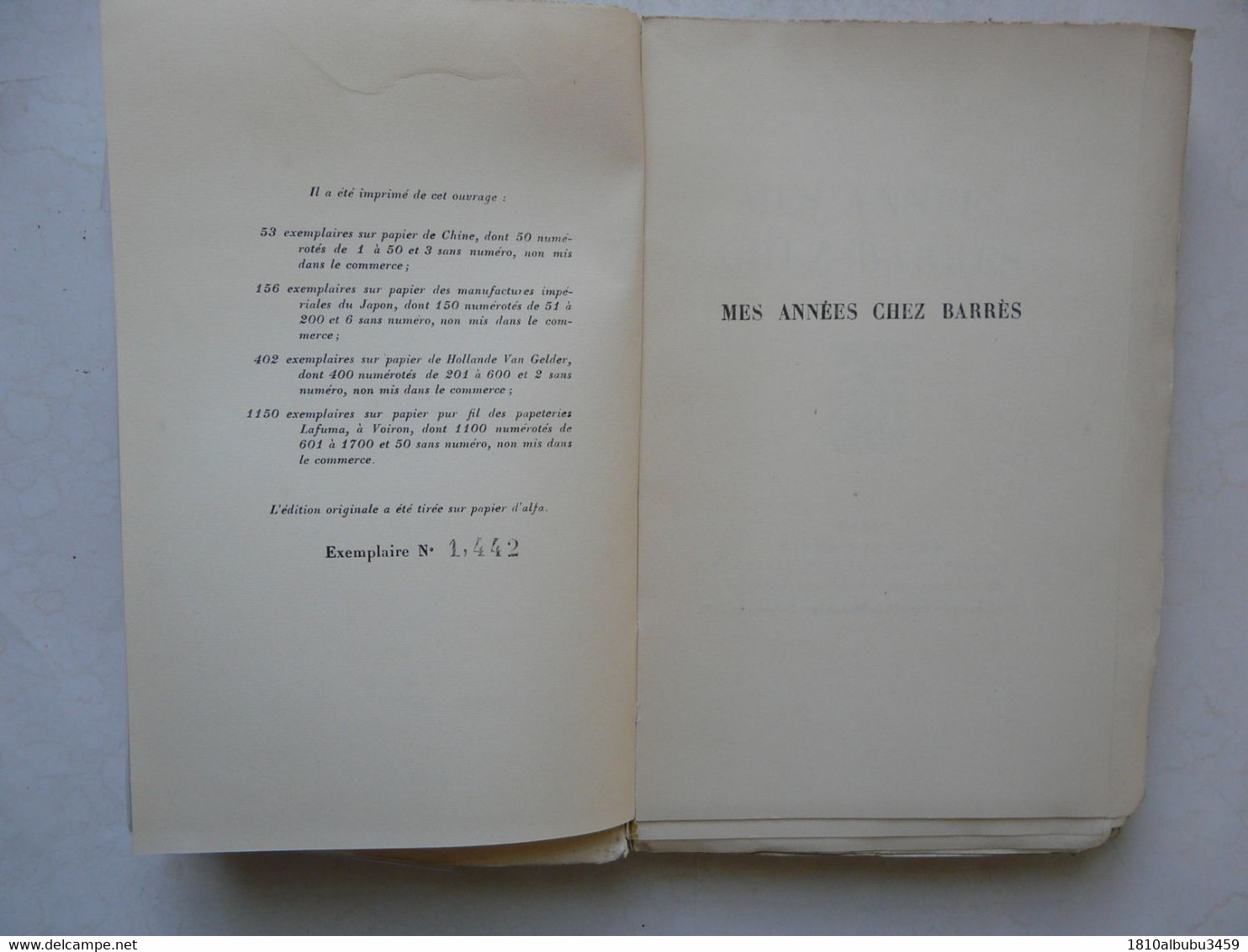 EDITION ORIGINALE NUMEROTEE - Jérome & Jean THARAUD : MES ANNEES CHEZ BARRES 1928 - Sociologie