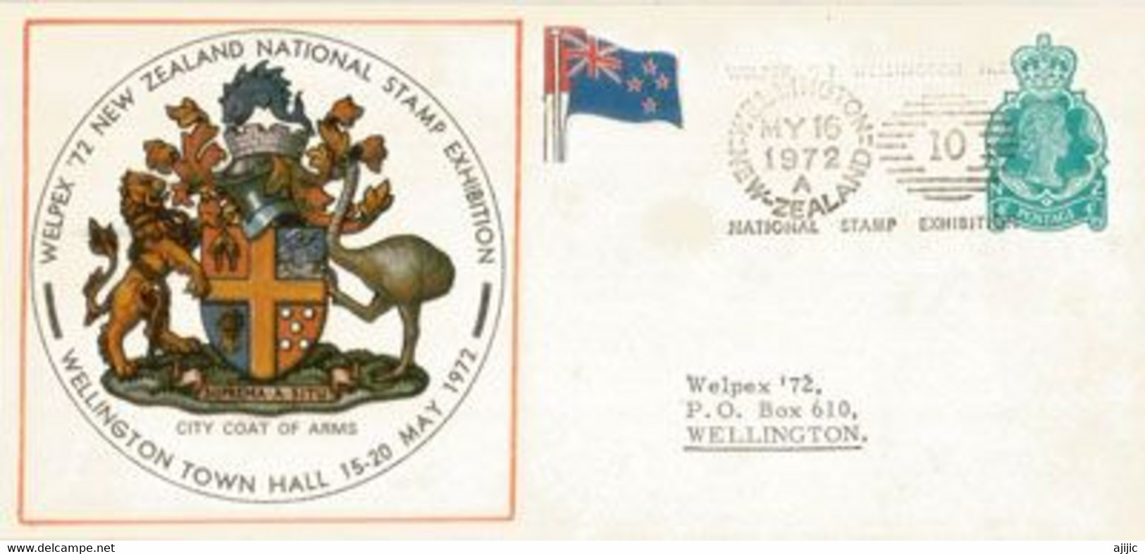 WELPEX 72 WELLINGTON (National Stamp Exhibition) Wellington Town Hall. Letter - Briefe U. Dokumente