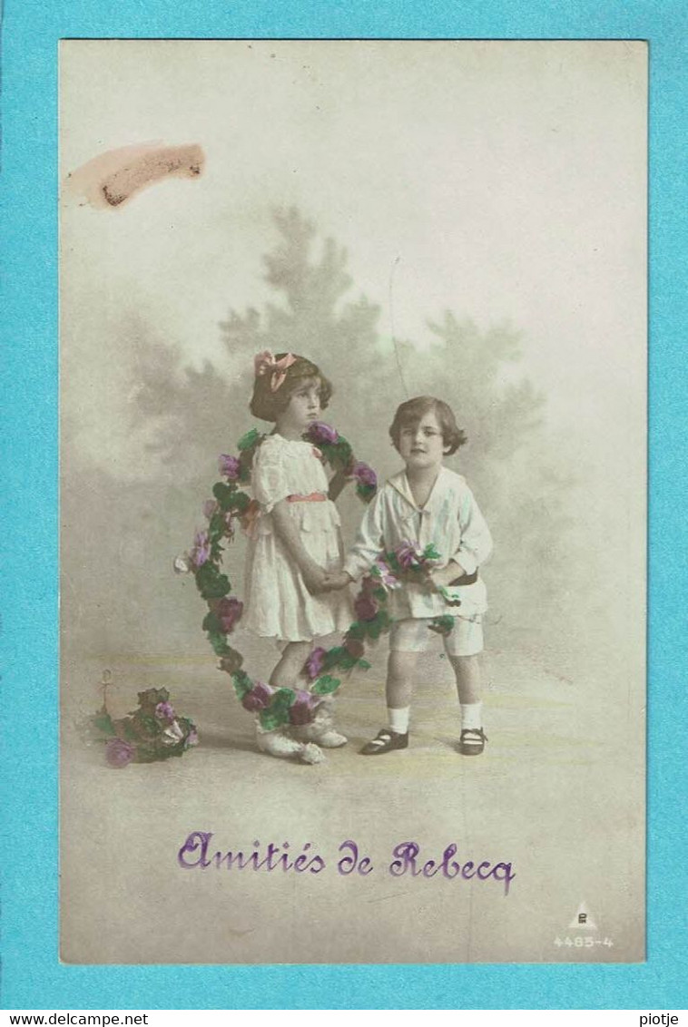 * Rebecq (Brabant Wallon) * (PN 4485-4) Amitiés De Rebecq, Fantaisie, Enfants, Child, Kind, Fleurs, Love, Amour - Rebecq