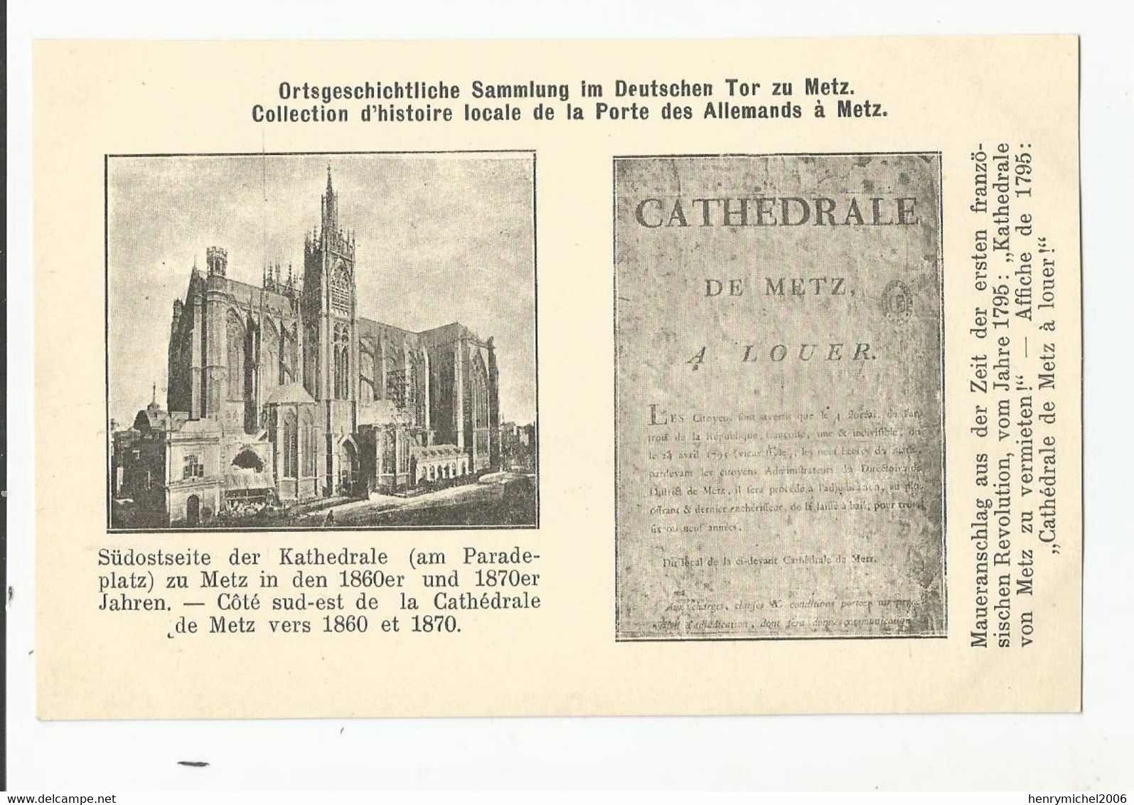 57 Moselle Metz Histoire Locale De La Porte Des Allemands 1860 -1870 - Metz