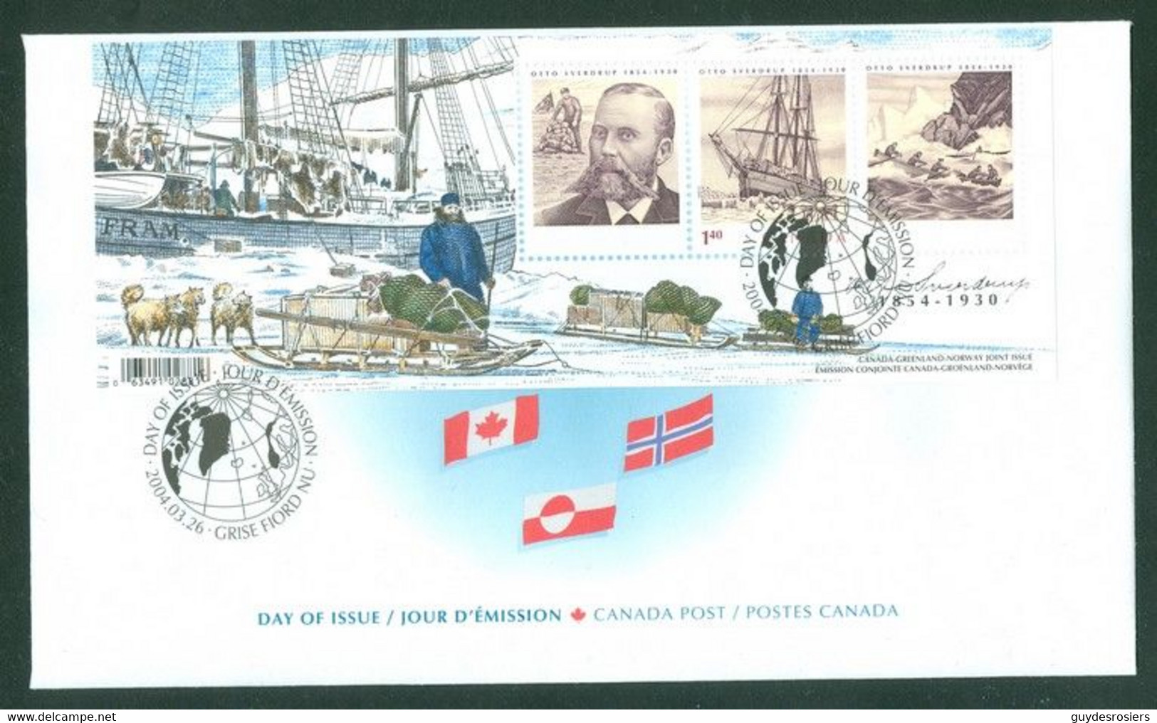 Otto SVERDRUP; Bateau / Boat FRAM; Timbre Scott # 2027 Stamp; Pli Premier Jour / First Day Cover (9942) - Brieven En Documenten