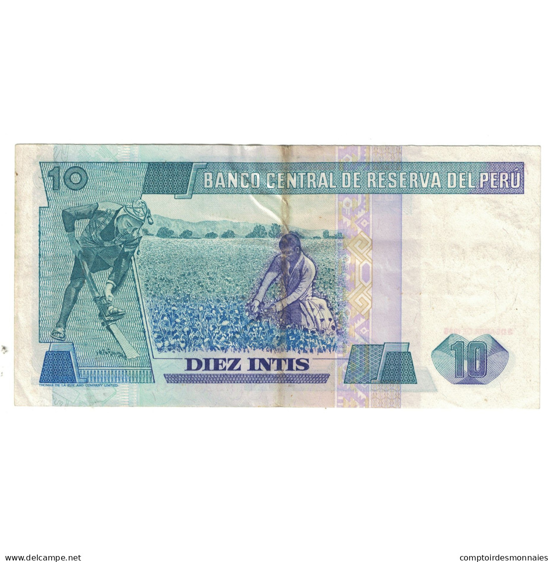 Billet, Pérou, 10 Intis, 1985-1991, 1985-04-03, KM:128, TTB - Pérou