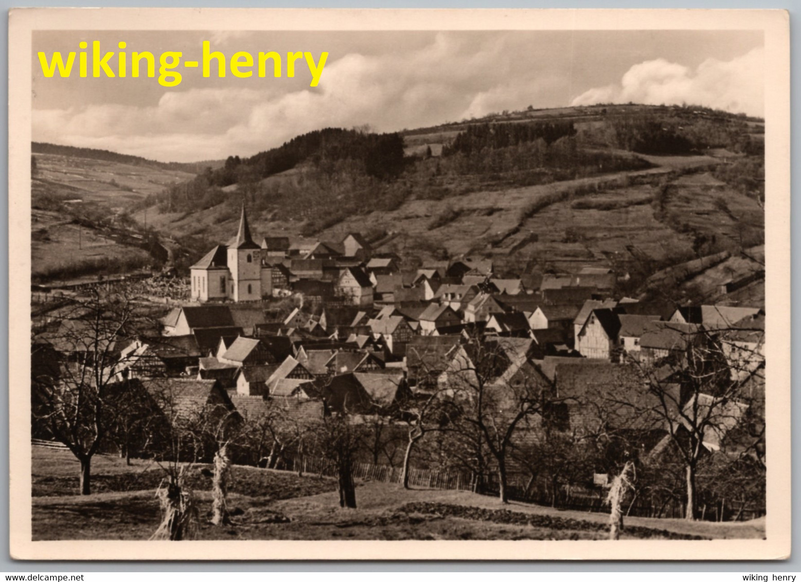 Flörsbachtal Lohrhaupten Im Spessart - S/w Ortsansicht 2   Mit Matthäuskirche - Main - Kinzig Kreis