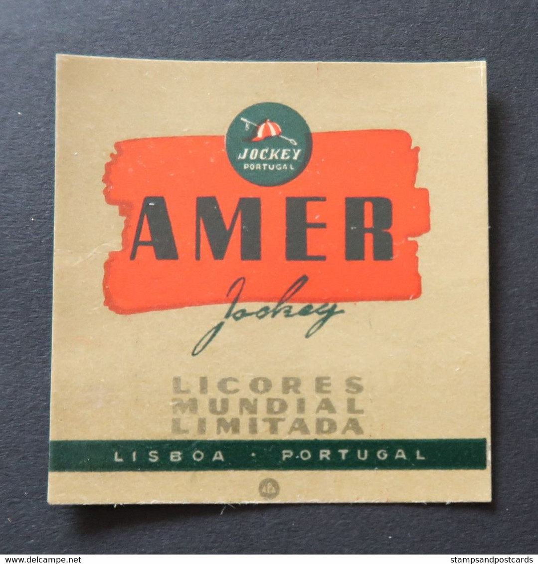 Portugal 6 etiquettes anciennes Liqueurs Jockey Kirsch Kummel Amer Bitter Lisboa 6 labels liquors