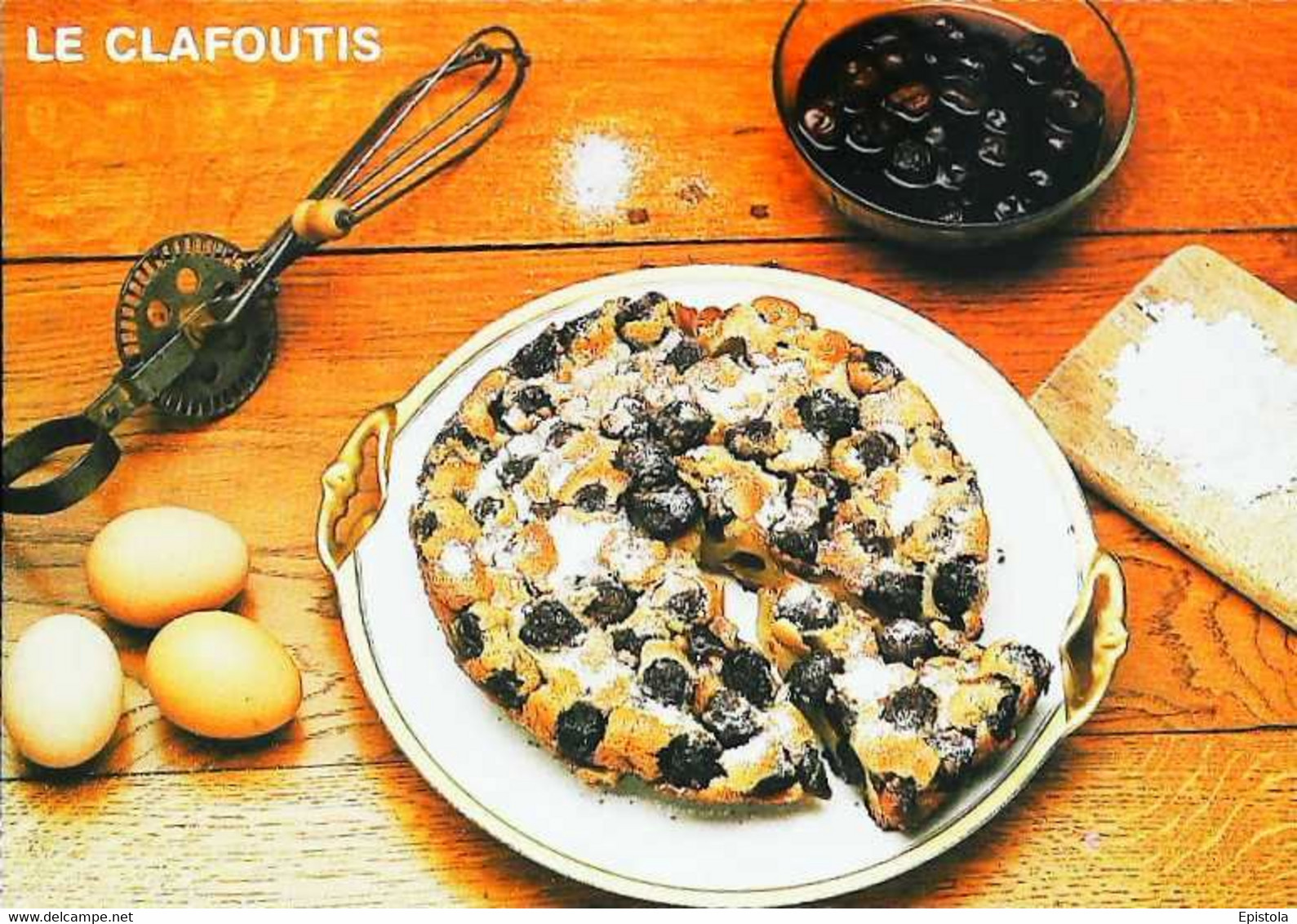 ►  CPSM Recette Clafoutis Cerises - Recettes (cuisine)