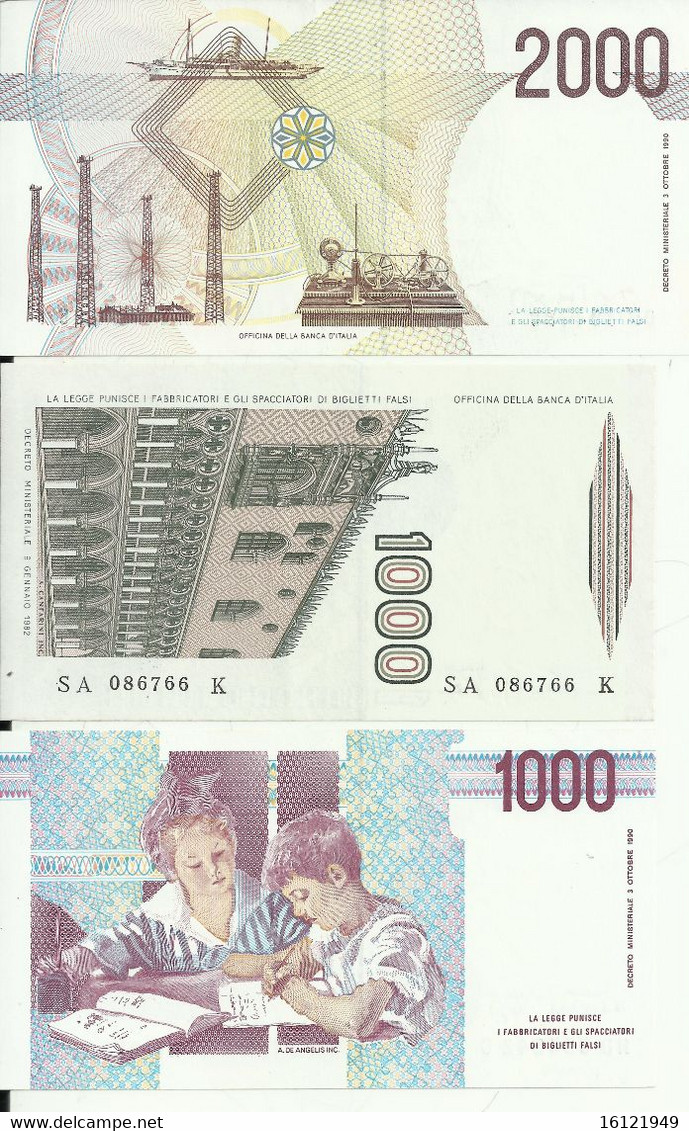 Z42- TRIS DI BANCONOTE - 2000 Liras