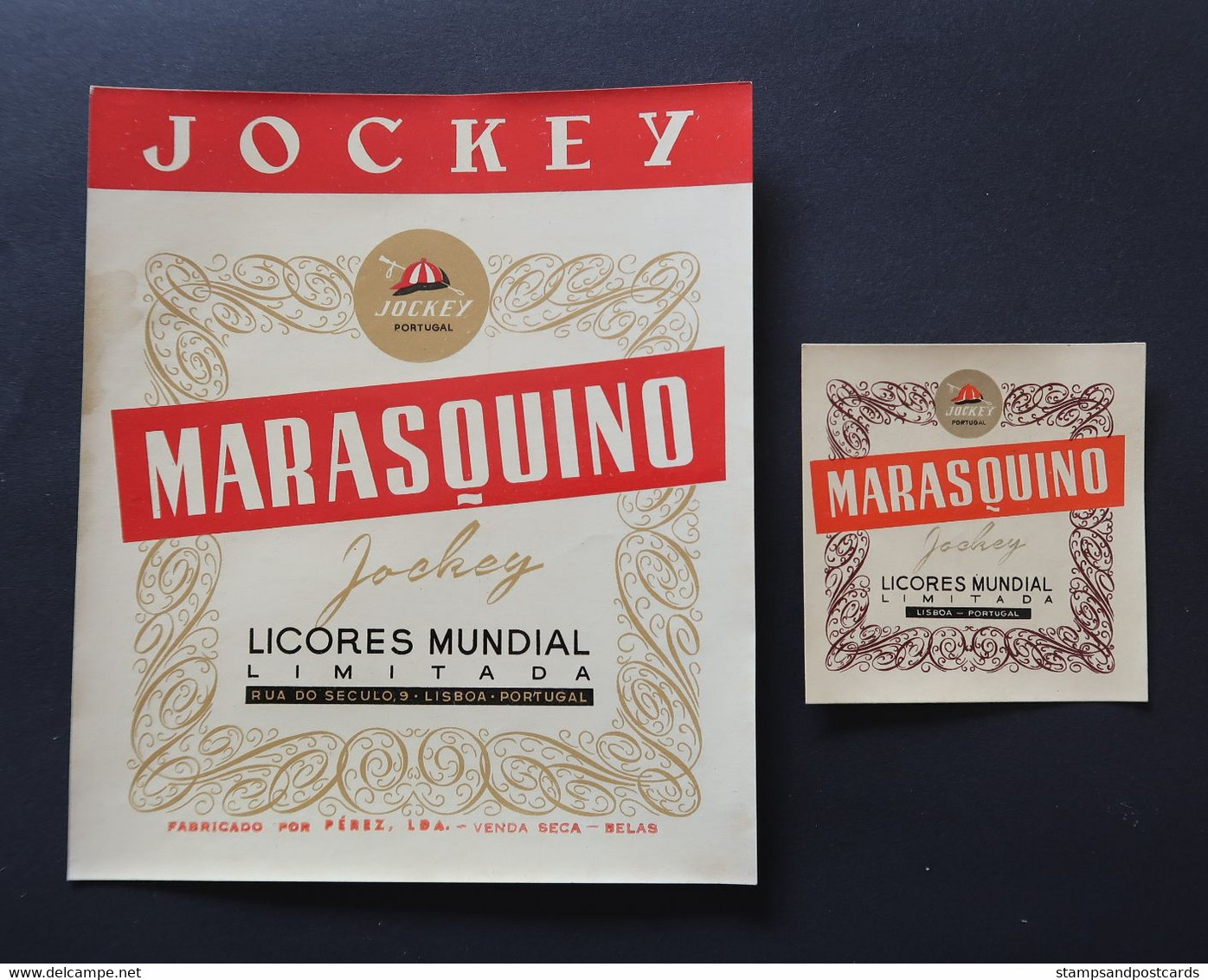 Portugal Etiquette Ancienne Marasquino Marasquin Liqueur Jockey Label Maraschino Liquor - Alcools & Spiritueux