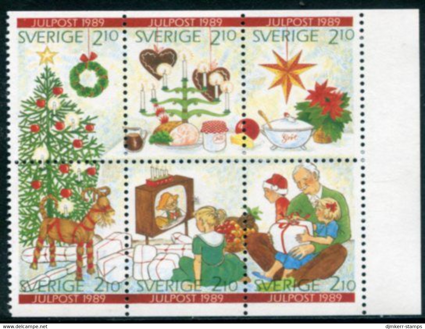 SWEDEN 1989 Christmas MNH / **.  Michel 1576-80 - Unused Stamps