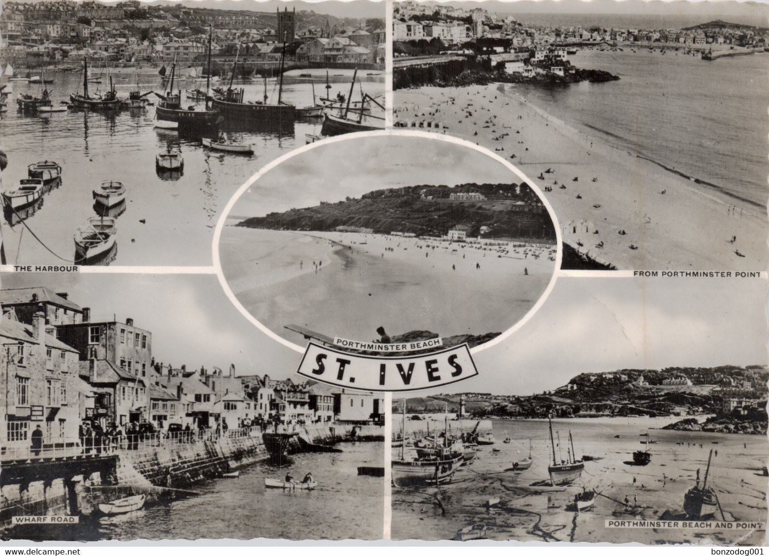 M And L Postcard St. Ives, Cornwall Multiview. Porthminster Beach, Wharf Road - Newquay