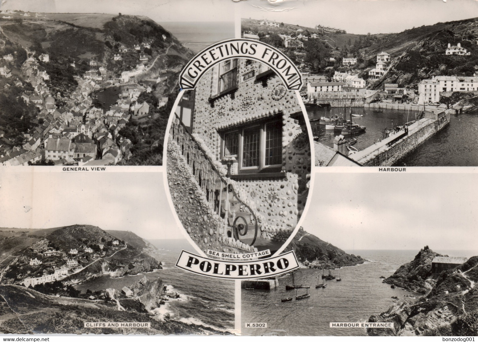 Greetings From Polperro, Cornwall. Real Photo Multiview. K.5302 - Newquay