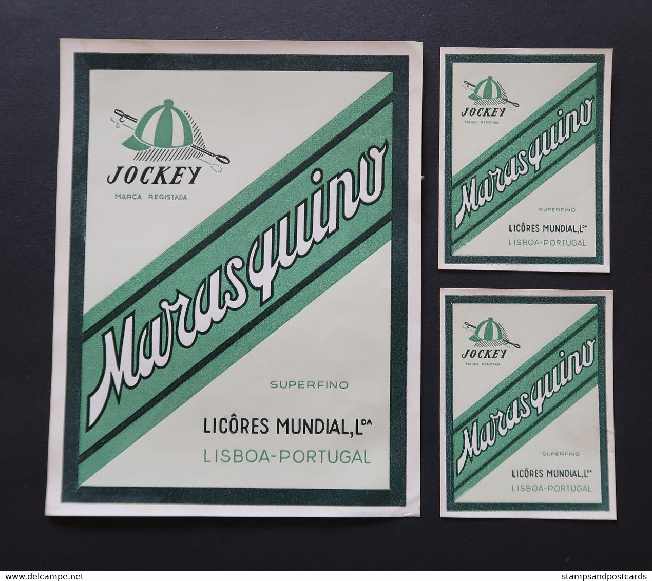 Portugal Etiquette Ancienne Marasquino Marasquin Liqueur Jockey Label Maraschino Liquor - Alcoholen & Sterke Drank